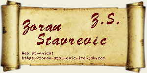 Zoran Stavrević vizit kartica